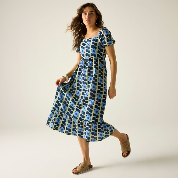 Regatta Womens Orla Kiely Giant Flower Summer Midi Dress - Blue