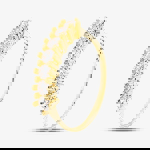 T. H. Baker 9ct Yellow Gold Cubic Zirconia Seven Stone Half Eternity Ring 1.84.5211