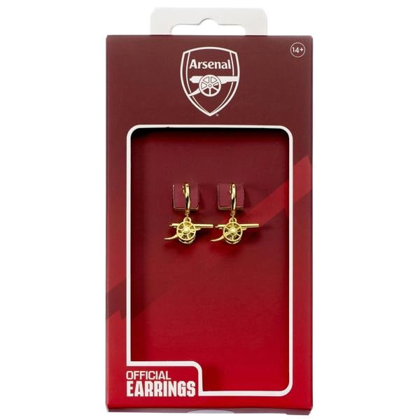 Arsenal Football Club Gold Finish Cannon Hoop Earrings