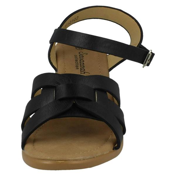 Savannah Ladies Savannah Buckle Fastening Heeled Summer Sandals F12102