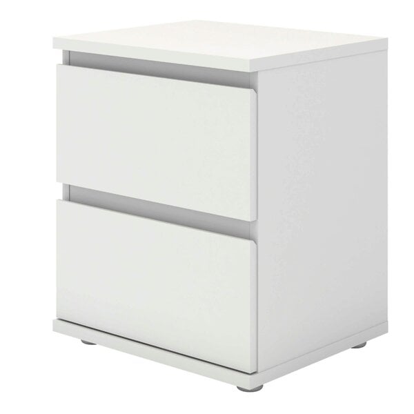 Wyld Haus Copenhagen White Wooden Bedside Table 2 Drawers