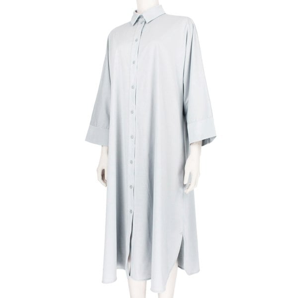 Max Mara Leisure shirt dress in a pale blue cotton blend fabric
