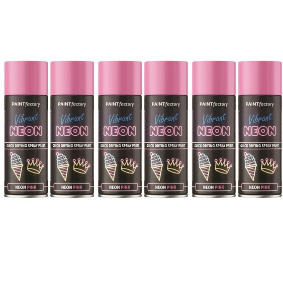 Paint Factory 6X  Neon Pink Spray Paint 400ml
