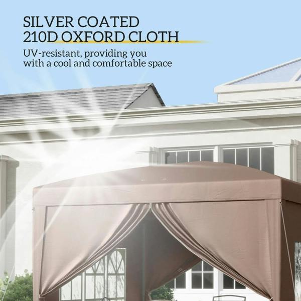 Coffee pop up gazebo roof canopy with smooth fabric top