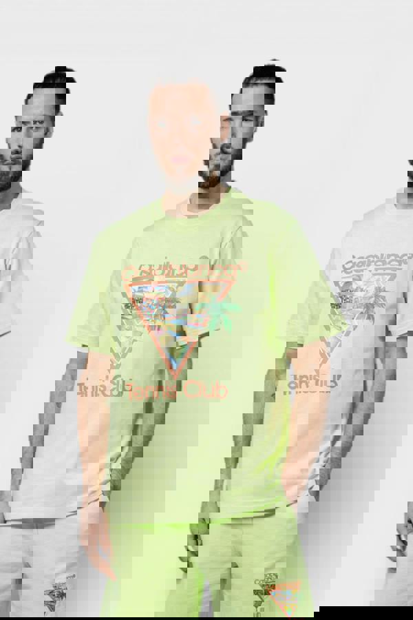 Casablanca Printed T-Shirt Afro Cubism Tennis Club Pale Green