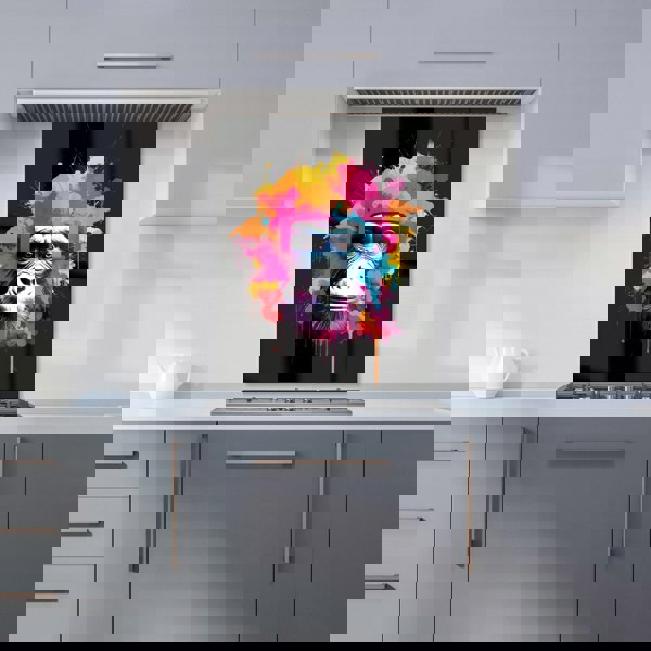 Warren Reed - Designer Multi Coloured Monkey Face Kitchen Splashback