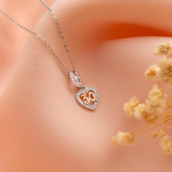 Parus Home 30th Birthday Sterling Silver Heart Necklace For Her