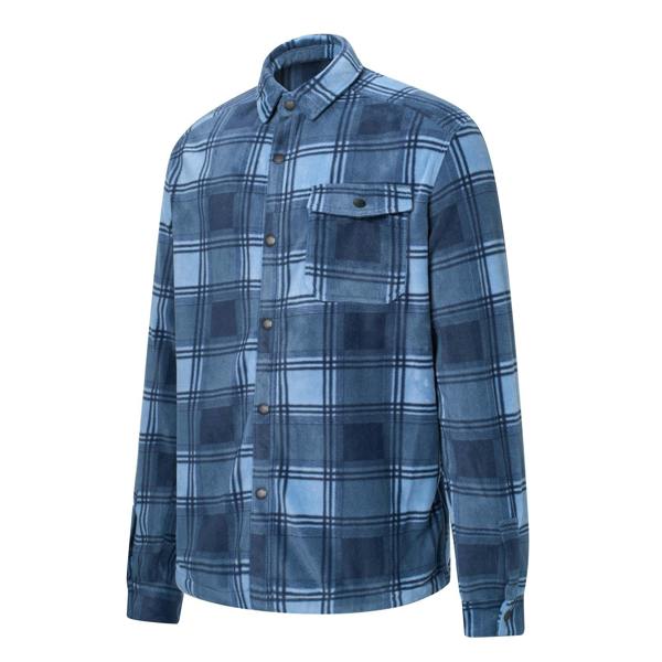 Regatta Mens Frankie Checked Fleece Shirt - Dusky Blue/Grey Mirage - 