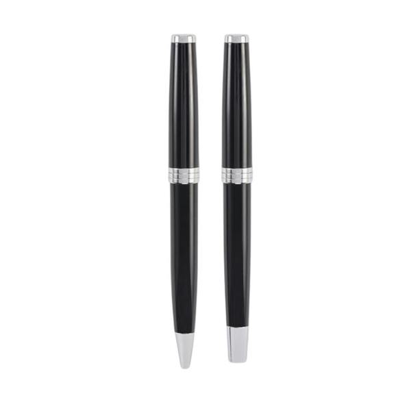 MidOcean Lyon Pen Set (Pack of 2) - Black/Silver - 