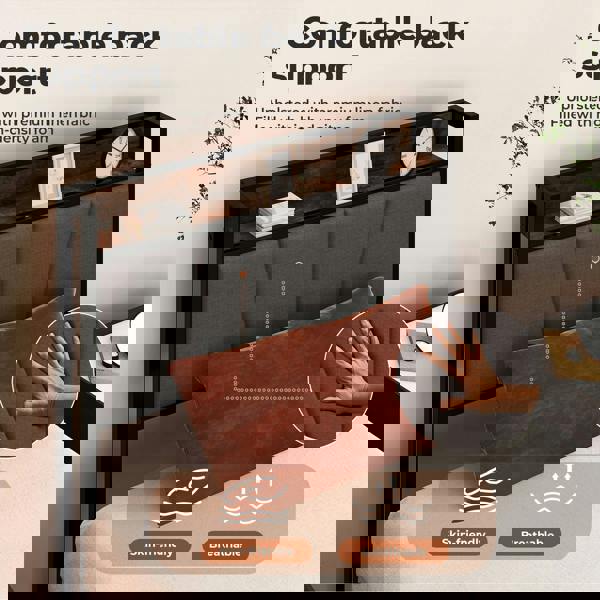 Levede Heavy Duty Single Bed Frame Metal Platform with Storage Headboard 3FT