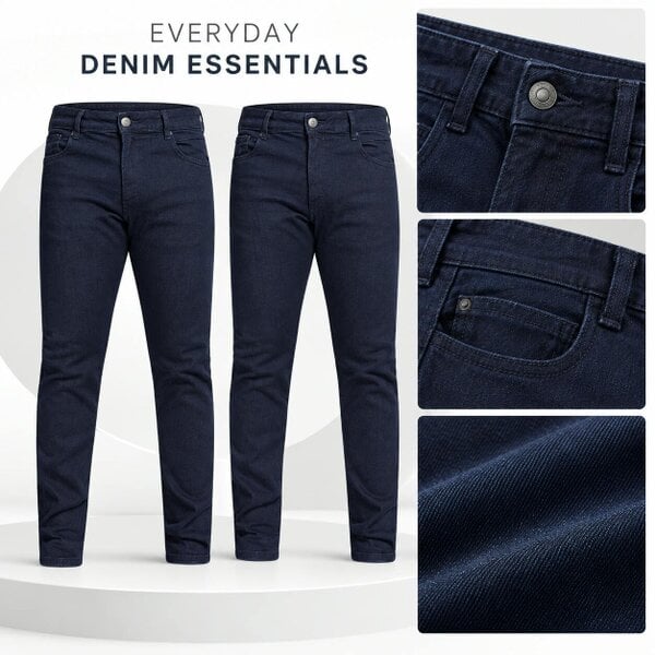 Smart Living Men's Skinny Fit Denim Duo Jeans - Pack of 2 - Indigo