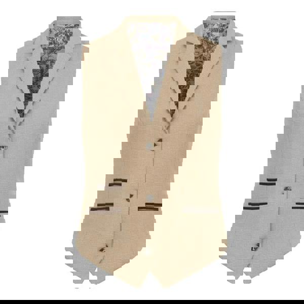 TruClothing TPW-54 - Women's Cream 3 Piece Prince of Wales Check Suit