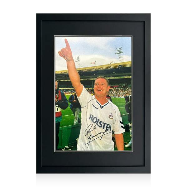 Paul Gascoigne Signed Tottenham Hotspur Image Deluxe Mount Frame