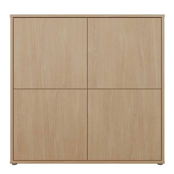 Furniture To Go Alice Springs 4 Door Large Storage Cabinet with Push-to-Open Doors in Elegancia Oak