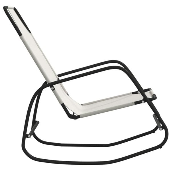Berkfield Rocking Sun Loungers 2 pcs Cream Steel and Textilene