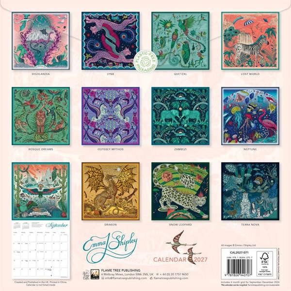 Emma J Shipley Calendar 2027, Wall Calendars, Month To View, Art, Gift
