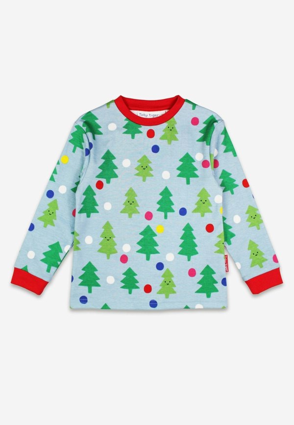 Organic Christmas Tree Print Pyjamas - Toby Tiger UK Wholesale