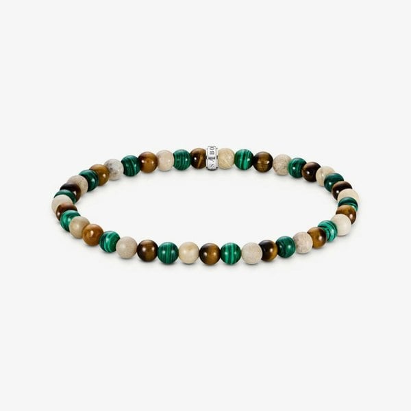 THOMAS SABO Green & Brown Multi Beaded Bracelet A2183-468-7