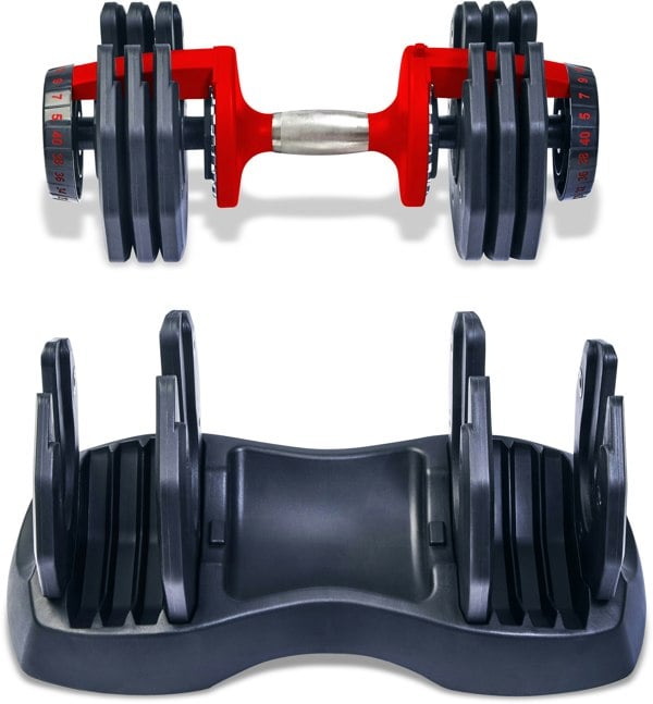 Strongology Urban40 Single Home Fitness Black Red Adjustable Smart Dumbbells from 5kg up to 40kg Training Weights