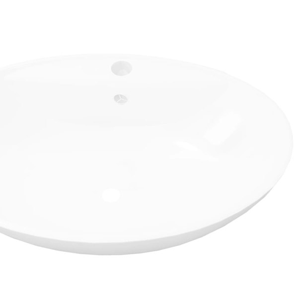 Berkfield Luxury Ceramic Basin Oval with Overflow and Faucet Hole