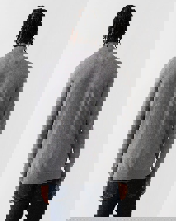 Lyle & Scott Cotton Merino Mens Quarter Zip Jumper - T28 Mid Grey Marl