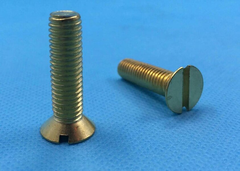 Fixaball M12 x 25mm Machine Screws Slotted Countersunk Brass DIN 963