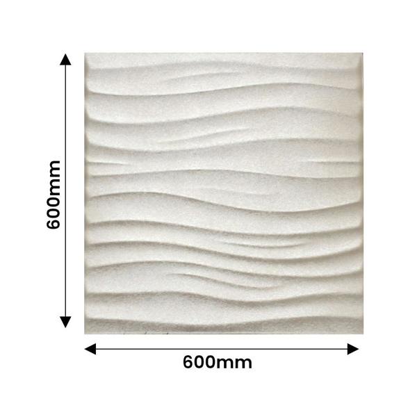 ENER-J Nile Wave 3D Grid PU Leather Wall Panels - 60x60cms, 10mm Thickness Size 600 x 600 mm (Pack of 4)