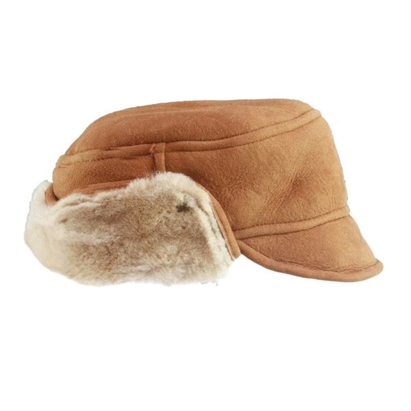 Eastern Counties Leather Mens Caxton Sheepskin Aviator Trapper Hat - New Tan