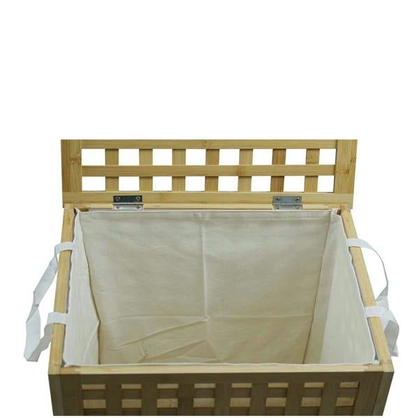 Gr8 Home 120L Bamboo Laundry Basket Hamper with Lid and Liner Large Clothes Bin