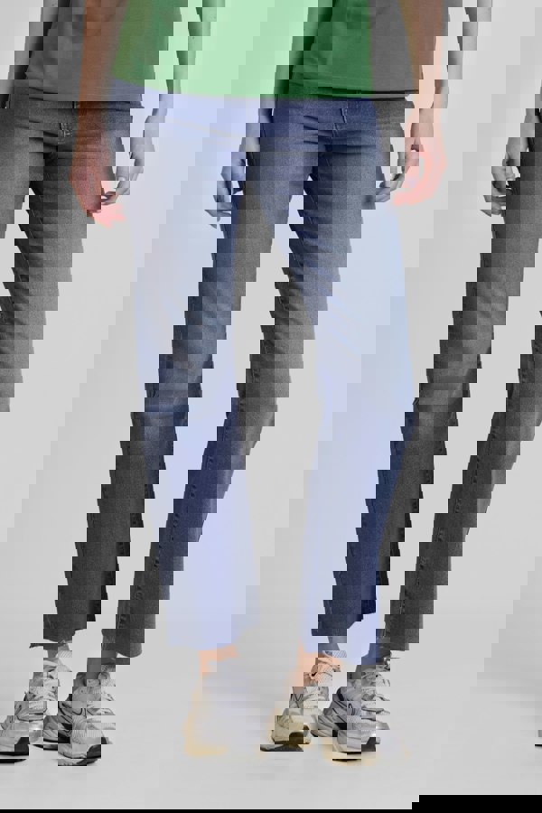 ENORSIA High Waist Raw Hem Flared Jeans