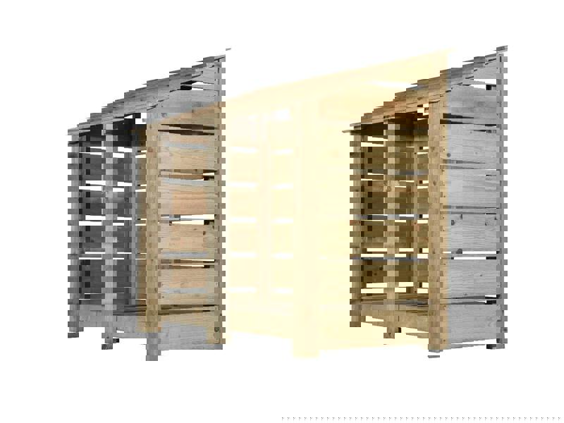 Arbor Garden Solutions Slatted Wooden Log Store W-146cm, H-126cm Or 180cm, D-88cm