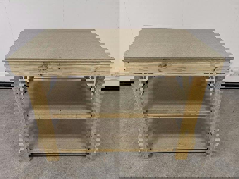 Arbor Garden Solutions Wooden Workbench 18Mm UniMdf Moisture Resistant Top With Double Shelf