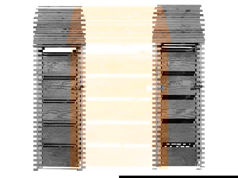 Arbor Garden Solutions Slatted Wooden Log Store With Door W-79cm, H-126cm or 180cm, D-88cm - Brown Finish