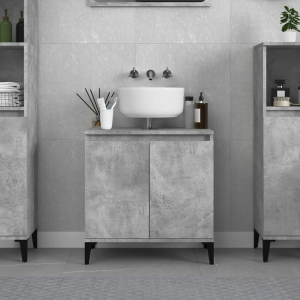Berkfield Sink Cabinet Concrete Grey 58x33x60 cm Engineered Wood