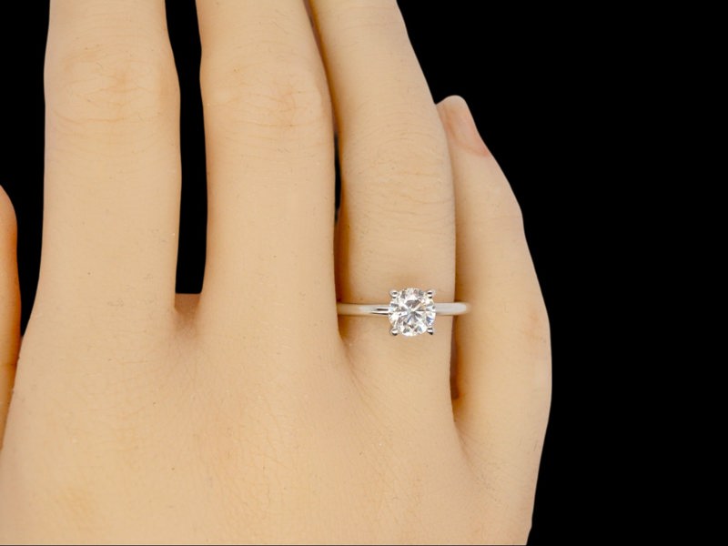 Vintage Tom Platinum Three Quarter Carat Solitaire Diamond Ring