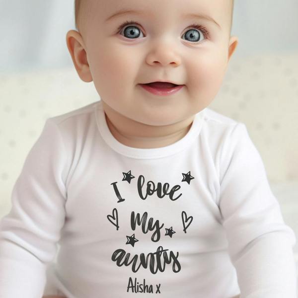 Personalised Black & White I Love My Mummy Baby Grow, Vest or Bib with Name