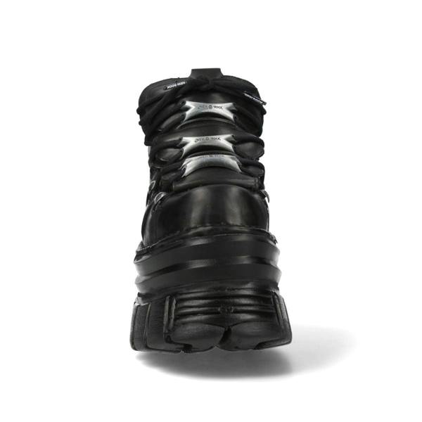 New Rock M-106-C178 Black Tower Gothic Punk Chunky Ankle Boots
