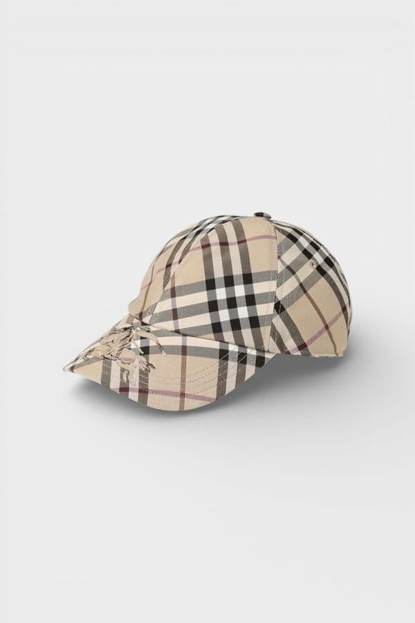 Burberry ESS Check Baseball Cap Alabaster Checked Beige