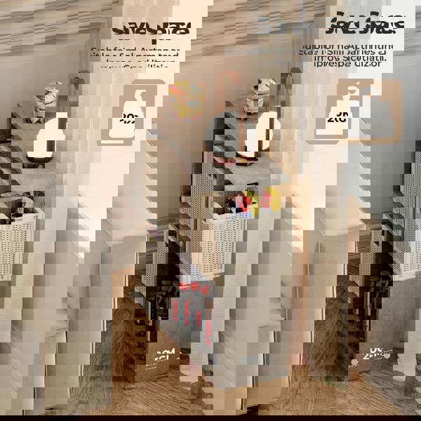 Levede Narrow Side Table Slim End Sofa Table with Living Room Storage 20cm Modern Grey