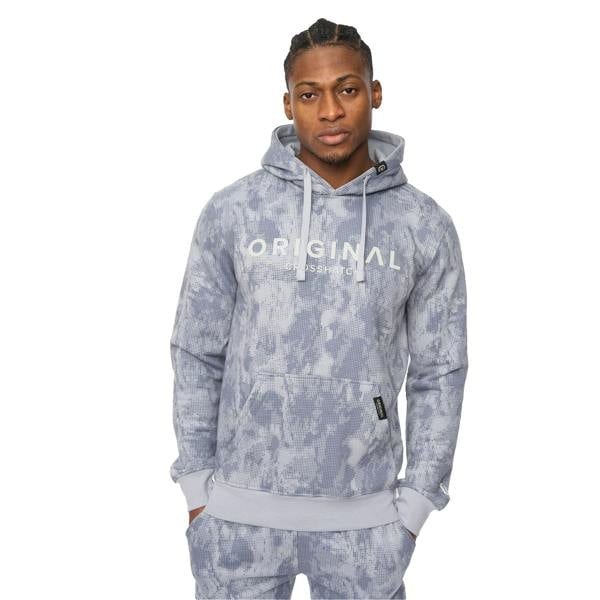 Crosshatch Mens Bardon Hoodie - Steel Blue - 