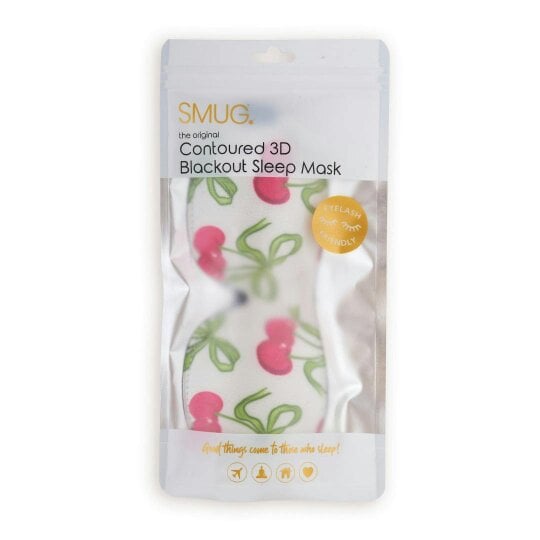 Contoured 3D Blackout Sleep Mask, White Cherries
