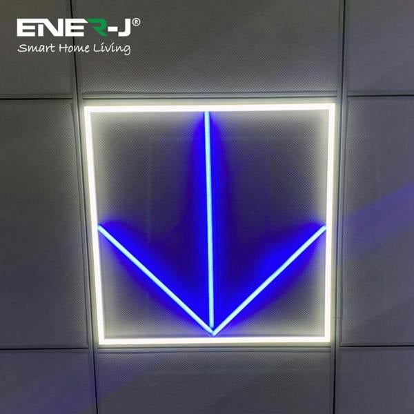 ENER-J 60x60cm LED Frame Panel Light with Blue Arrow Design - 40W, Cool White | Pack of 4 - 6500K