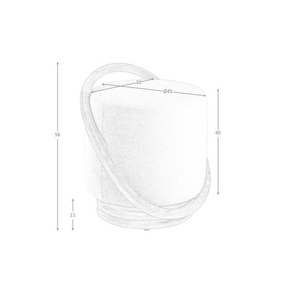 Angel Cerdá White fabric pouffe 5110
