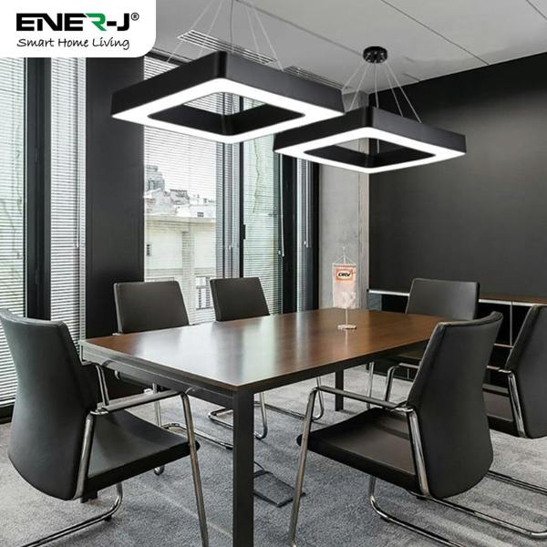 ENER-J 40W Hollow Square Pendant Light, Size: Side length 80 cms, Lampshade height 6 cms CCT