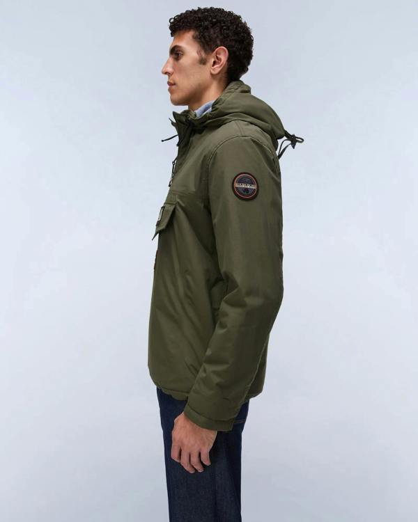 Napapijri Rainforest Winter 3 Mens Hooded Anorak - Olive Night G1F