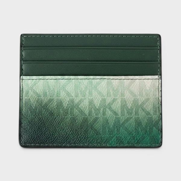 Michael Kors Logo Tall Card Case Cooper Moss Green Multi