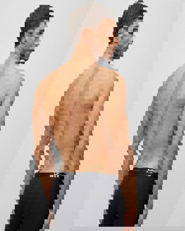 BOSS Orange Power Three Pack Mens Stretch Cotton Boxer Briefs With Logos NOS - Black 001