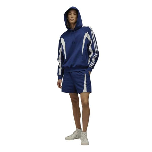 Y-3 Mens French Terry 3 Stripes Shorts - Blue - 