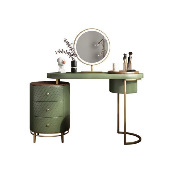 Tandy Dressing Table, Green/ White/ Black And Gold-Rit Concept-Rit Concept