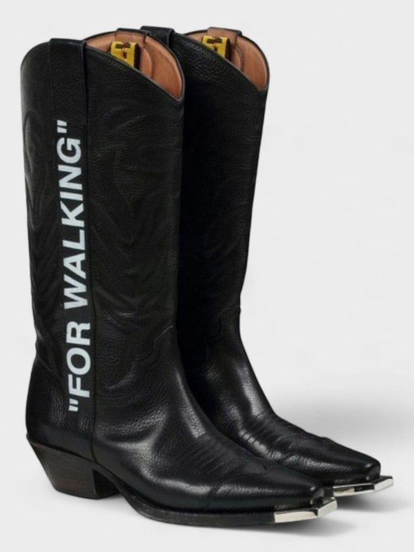 Off-White For Walking Leather Western Boots Black - Supplied LuxuryOff-White